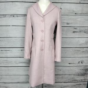 Max Studio. Pink Wool Blend Lightweight Button Front Single Breasted Coat.    4
